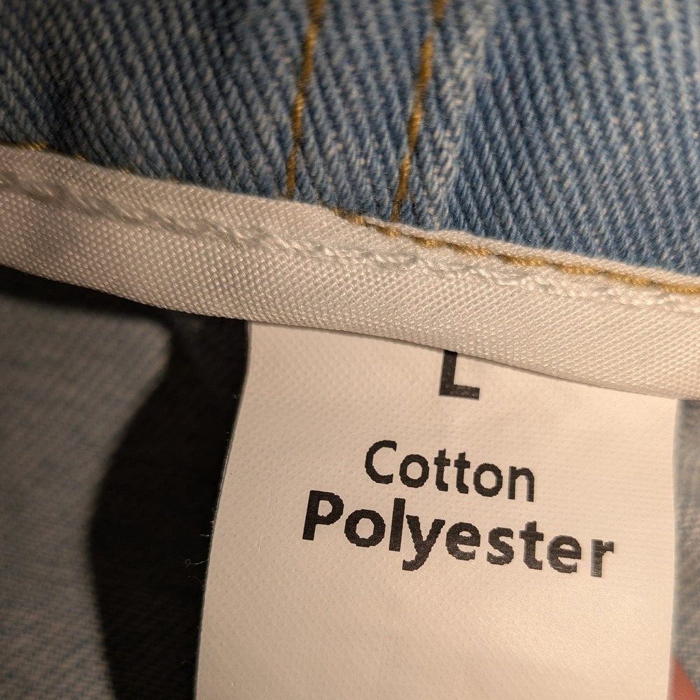 New Collection‎ Light Wash Denim Barrel High Waist Utility Pants Blue Large NWT - Picture 2 of 8